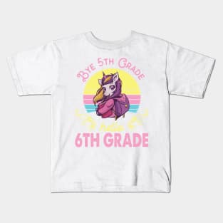 Unicorn Teacher Senior Student Bye 5th Grade Hello 6th Grade First Day Of School Kids T-Shirt